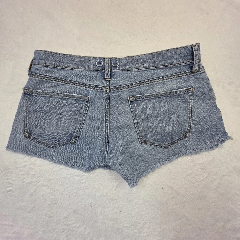 Pilcro Anthropologie Denim Shorts Womens 28 Low Rise Straight Frayed - Picture 2 of 8